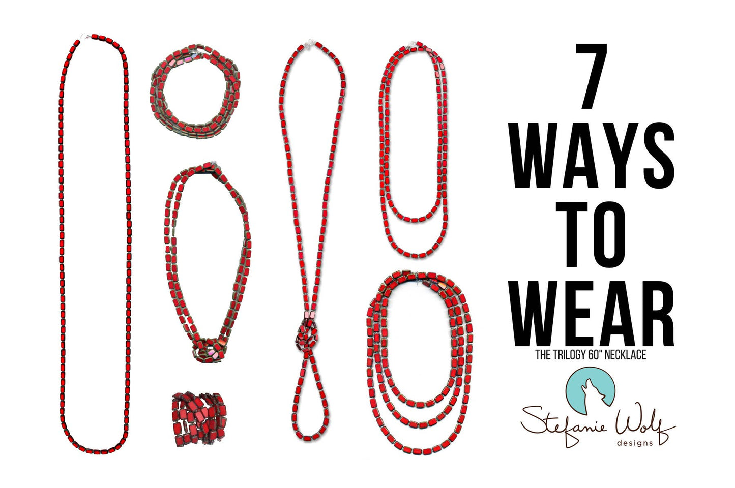 7 Way Necklace 60" Trilogy, Vineyard Mix of Color