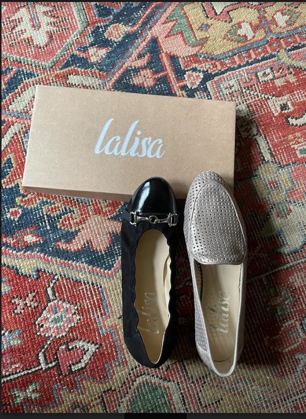 LaLisa Shoe Box with Black Ballet and Beige Loafer
