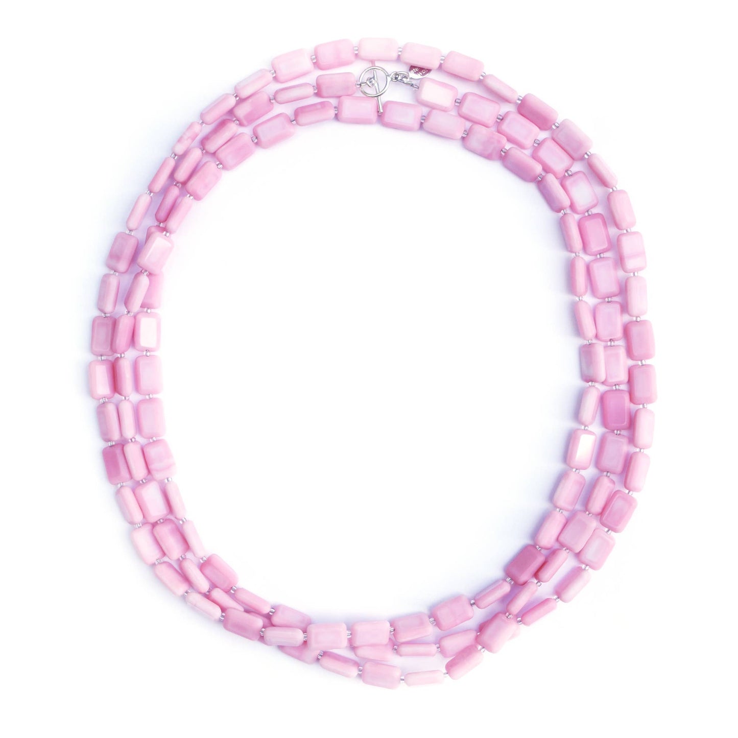 7 way 60" Necklace, Trilogy, in Perfect Pink